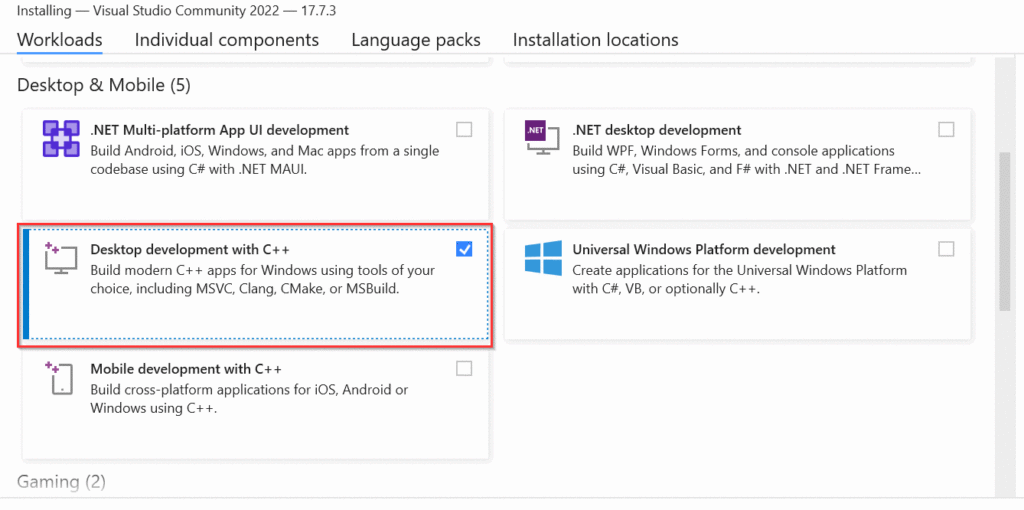Installing Microsoft Visual Studio